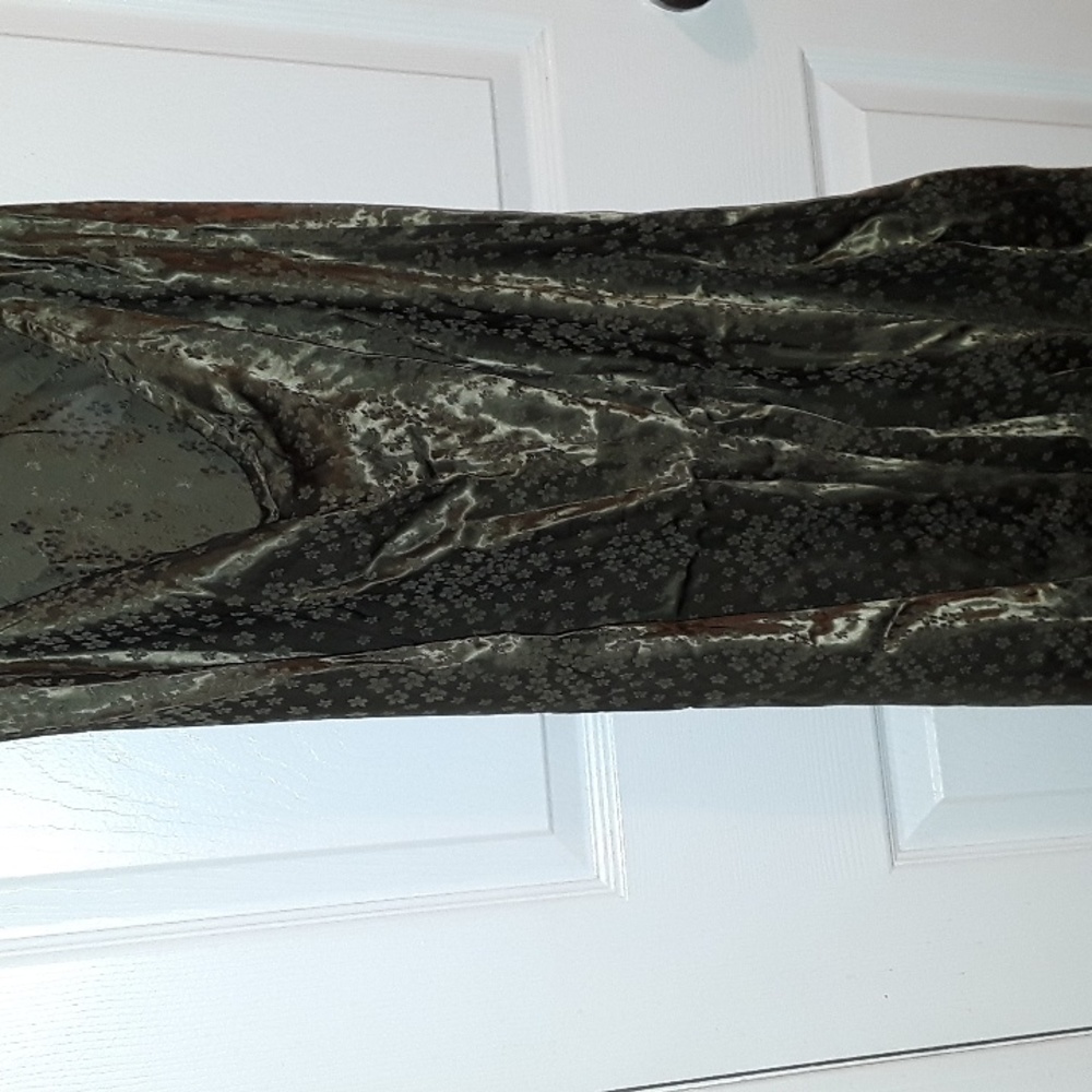 AUGUSTE the Label Cyd Midi Slip Dress floral Khaki Olive XXL tie back BNWT Satin - Picture 11 of 16